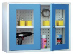 Wandhngeschrank Breite 800 mm, 2 x Vollblechtre, 1 x Fachboden, Lochblech-Rckwand