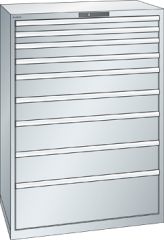 Schubladenschrank 9 Schubladen 1023x725x1450 RAL 7035 Lista 54x36E 78.296.020