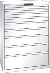 Schubladenschrank 9 Schubladen 1023x725x1450 RAL 9010 Lista 54x36E 78.296.110