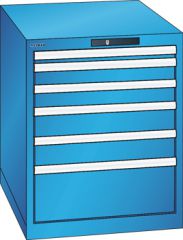 Schubladenschrank 6 Schubladen 564x725x700 RAL 5012 Lista 27x36E 14.352.010