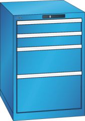 Schubladenschrank 4 Schubladen 564x725x800 RAL 5012 Lista 27x36E 14.371.010