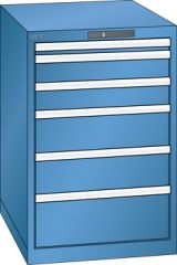 Schubladenschrank 6 Schubladen 564x725x850 RAL 5019 Lista 27x36E 78.144.040