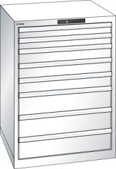 Schubladenschrank 8 Schubladen 717x725x1000 RAL 9010 Lista 36x36E 14.412.110