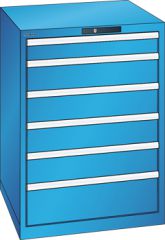 Schubladenschrank 6 Schubladen 717x725x1000 RAL 5012 Lista 36x36E 14.415.010