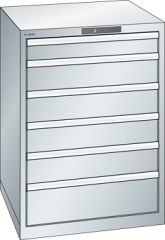 Schubladenschrank 6 Schubladen 717x725x1000 RAL 7035 Lista 36x36E 14.415.020