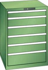 Schubladenschrank 6 Schubladen 717x725x1000 RAL 6011 Lista 36x36E 14.415.030