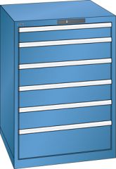 Schubladenschrank 6 Schubladen 717x725x1000 RAL 5019 Lista 36x36E 14.415.040