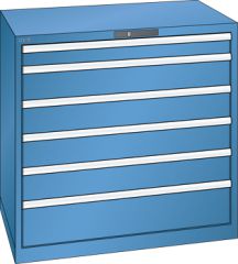 Schubladenschrank 6 Schubladen 1023x725x1000 RAL 5019 Lista 54x36E 78.301.040