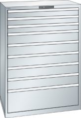 Schubladenschrank 9 Schubladen 1023x725x1450 RAL 7035 Lista 54x36E 14.518.020