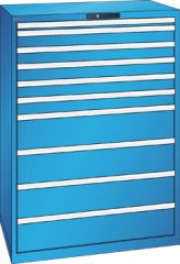 Schubladenschrank 10 Schubladen 1023x725x1450 RAL 5012 Lista 54x36E 78.298.010