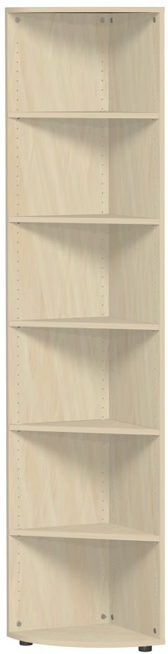 Eckabschlussregal mit Standfen, 400x400x2160, Ahorn