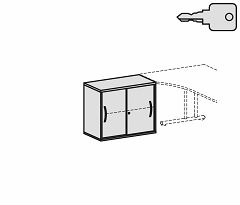 Anstell-Schiebetrenschrank Oberboden 25 mm, mit Stellfen, abschliebar, 800x425x720, Wei/Wei