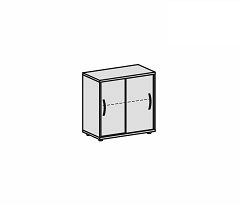Schiebetrenschrank, mit Standfen, nicht abschliebar, 800x400x752, Buche/Lichtgrau