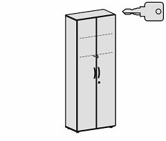 Garderobenschrank mit ausziehbarem Garderobenhalter, mit Standfen, inkl. Trdmpfer, abschliebar, 800x420x2160, Wei/Wei