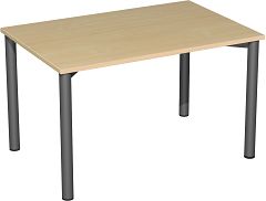 Konferenztisch Rundfu feste Hhe, 1200x800x720, Buche/Anthrazit