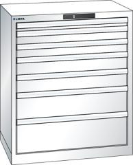 Schubladenschrank 7 Schubladen 717x572x850 RAL 9010 Lista 36x27E 78.568.110