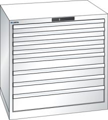 Schubladenschrank 8 Schubladen 870x725x850 RAL 9010 Lista 45x36E 78.682.110