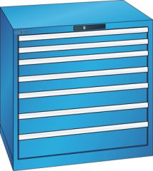 Schubladenschrank 7 Schubladen 870x725x850 RAL 5012 Lista 45x36E 78.691.010