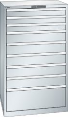 Schubladenschrank 9 Schubladen 870x725x1450 RAL 7035 Lista 45x36E 78.706.020