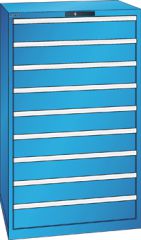 Schubladenschrank 9 Schubladen 870x725x1450 RAL 5012 Lista 45x36E 78.710.010