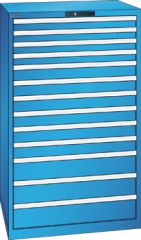Schubladenschrank 13 Schubladen 870x725x1450 RAL 5012 Lista 45x36E 78.714.010