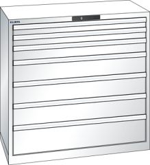 Schubladenschrank 7 Schubladen 1023x572x1000 RAL 9010 Lista 54x27E 78.758.110