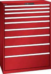 Schubladenschrank 9 Schubladen 1023x572x1450 RAL 3003 Lista 54x27E 78.766.070
