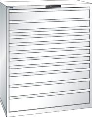 Schubladenschrank 11 Schubladen 1193x725x1450 RAL 9010 Lista 64x36E 78.840.110