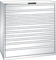 Schubladenschrank 12 Schubladen 1431x725x1450 RAL 9010 Lista 78x36E 78.872.110
