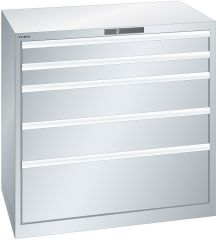 Schubladenschr 5 Schubl. 1023x725x1000 Korp.RAL 7035 Front RAL 5012 Lista 54x36E 79.391.514
