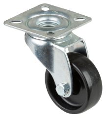 Apparaterolle A300.A90.050, Produkttyp: Lenkrollen, Befestigung: Anschraubplatte,  Schraubloch: 6.3 mm, Material/Art des Radkrpers: Kunststoff, Material der Laufflche: Kunststoff schwarz, Lager: Gleitlager,  Rad:  50 mm, Tragkraft: 50 kg