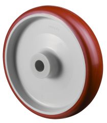 Polyurethanrad B26.200, Produkttyp: Rder, Material/Art des Radkrpers: Kunststoff, Material der Laufflche: Polyurethan rot 98 +/-4 Shore A, Lager: Gleitlager,  Rad:  200 mm, Tragkraft: 380 kg