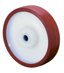 Polyurethanrad B28.200, Produkttyp: Rder, Material/Art des Radkrpers: Kunststoff, Material der Laufflche: Polyurethan rot 98 +/-4 Shore A, Lager: Edelstahl-Rollenlager,  Rad:  200 mm, Tragkraft: 750 kg