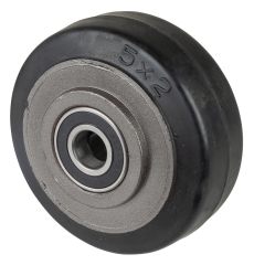 Gummirad B81.127, Produkttyp: Rder, Material/Art des Radkrpers: Guss, Material der Laufflche: Elastikgummi schwarz, Lager: Kugellager,  Rad:  125 mm, Tragkraft: 275 kg