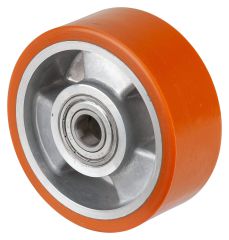 Polyurethanrad B90.101, Produkttyp: Rder, Material/Art des Radkrpers: Aluminium, Material der Laufflche: Prothane Guss-Polyurethan 95 +/-3 Shore A, Lager: Kugellager,  Rad:  100 mm, Tragkraft: 280 kg