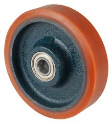 Polyurethanrad C10.125, Produkttyp: Rder, Material/Art des Radkrpers: Guss, Material der Laufflche: Prothane Guss-Polyurethan 95 +/-3 Shore A, Lager: Kugellager,  Rad:  125 mm, Tragkraft: 300 kg