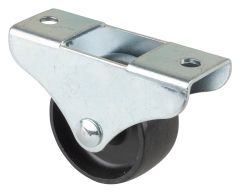 Kastenrolle E50.040, Produkttyp: Bockrollen, Ø Rad:  40 mm, Tragkraft: 50 kg, Befestigung: Anschraubplatte, Ø Schraubloch: 6.2 mm