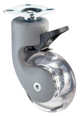 Kunststoff-Lenkrolle mit Feststeller F311.075, Produkttyp: Lenkrollen mit Feststeller, Ø Rad:  75 mm, Tragkraft: 50 kg, Befestigung: Anschraubplatte, Ø Schraubloch: 6 mm