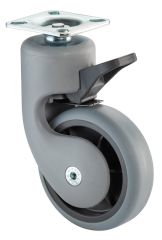 Kunststoff-Lenkrolle mit Feststeller F313.075, Produkttyp: Lenkrollen mit Feststeller, Ø Rad:  75 mm, Tragkraft: 50 kg, Befestigung: Anschraubplatte, Ø Schraubloch: 6 mm