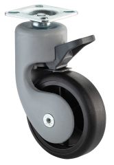 Kunststoff-Lenkrolle mit Feststeller F315.075, Produkttyp: Lenkrollen mit Feststeller, Ø Rad:  75 mm, Tragkraft: 50 kg, Befestigung: Anschraubplatte, Ø Schraubloch: 6 mm