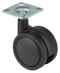 Kunststoff Doppelrolle F330.060, Produkttyp: Lenkrollen, Ø Rad:  60 mm, Tragkraft: 35 kg, Befestigung: Anschraubplatte, Ø Schraubloch: 6 mm