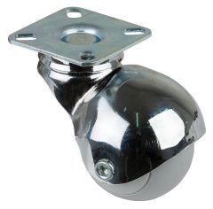 Lenkrolle F60.050, Produkttyp: Lenkrollen, Ø Rad:  50 mm, Tragkraft: 30 kg, Befestigung: Anschraubplatte, Ø Schraubloch: 5 mm