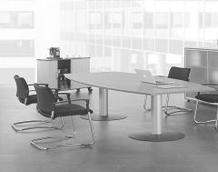 Konferenztisch Tellerfu, Kreisform, feste Hhe, D-900x720, Ahorn