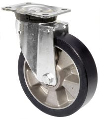 Schwerlastrolle N100.B91.162, Produkttyp: Lenkrollen, Befestigung: Anschraubplatte,  Schraubloch: 11 mm, Material/Art des Radkrpers: Aluminium, Material der Laufflche: Guss-Polyurethan 78 Shore A, Lager: Kugellager,  Rad:  160 mm, Tragkraft: 500 kg