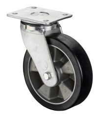 Schwerlastrolle RR100.B91.160, Produkttyp: Lenkrollen, Befestigung: Anschraubplatte,  Schraubloch: 11 mm, Material/Art des Radkrpers: Aluminium, Material der Laufflche: Guss-Polyurethan 78 Shore A, Lager: Kugellager,  Rad:  160 mm, Tragkraft: 500 kg