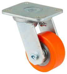 Schwerlastrolle RR100.C10.080, Produkttyp: Lenkrollen, Befestigung: Anschraubplatte, Ø Schraubloch: 10 mm, Material/Art des Radkörpers: Guss, Material der Lauffläche: Prothane® Guss-Polyurethan 95 +/-3 Shore A, Lager: Kugellager, Ø Rad:  80 mm, Tragkraft: