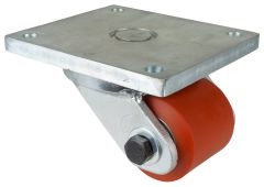 Schwerlastrolle RR100.C10.085, Produkttyp: Lenkrollen, Befestigung: Anschraubplatte, Ø Schraubloch: 16 mm, Material/Art des Radkörpers: Guss, Material der Lauffläche: Prothane® Guss-Polyurethan 95 +/-3 Shore A, Lager: Kugellager, Ø Rad:  85 mm, Tragkraft: