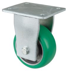 Schwerlastrolle RR110.B92.125, Produkttyp: Bockrollen, Befestigung: Anschraubplatte, Ø Schraubloch: 11 mm, Material/Art des Radkörpers: Aluminium, Material der Lauffläche: Besothane Guss-Polyurethan  83 +/-3 Shore A, Lager: Kugellager, Ø Rad:  125 mm, Tra