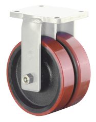 Schwerlastdoppelrolle S110.C10.252, Produkttyp: Bockrollen, Befestigung: Anschraubplatte,  Schraubloch: 16 mm, Material/Art des Radkrpers: Guss, Material der Laufflche: Prothane Guss-Polyurethan 95 +/-3 Shore A, Lager: Kugellager,  Rad:  250 mm, Trag