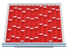 Schubladeneinteilung R 24-24 mit Muldensortiment für TSM-Schrank, Fronthöhe 50 mm